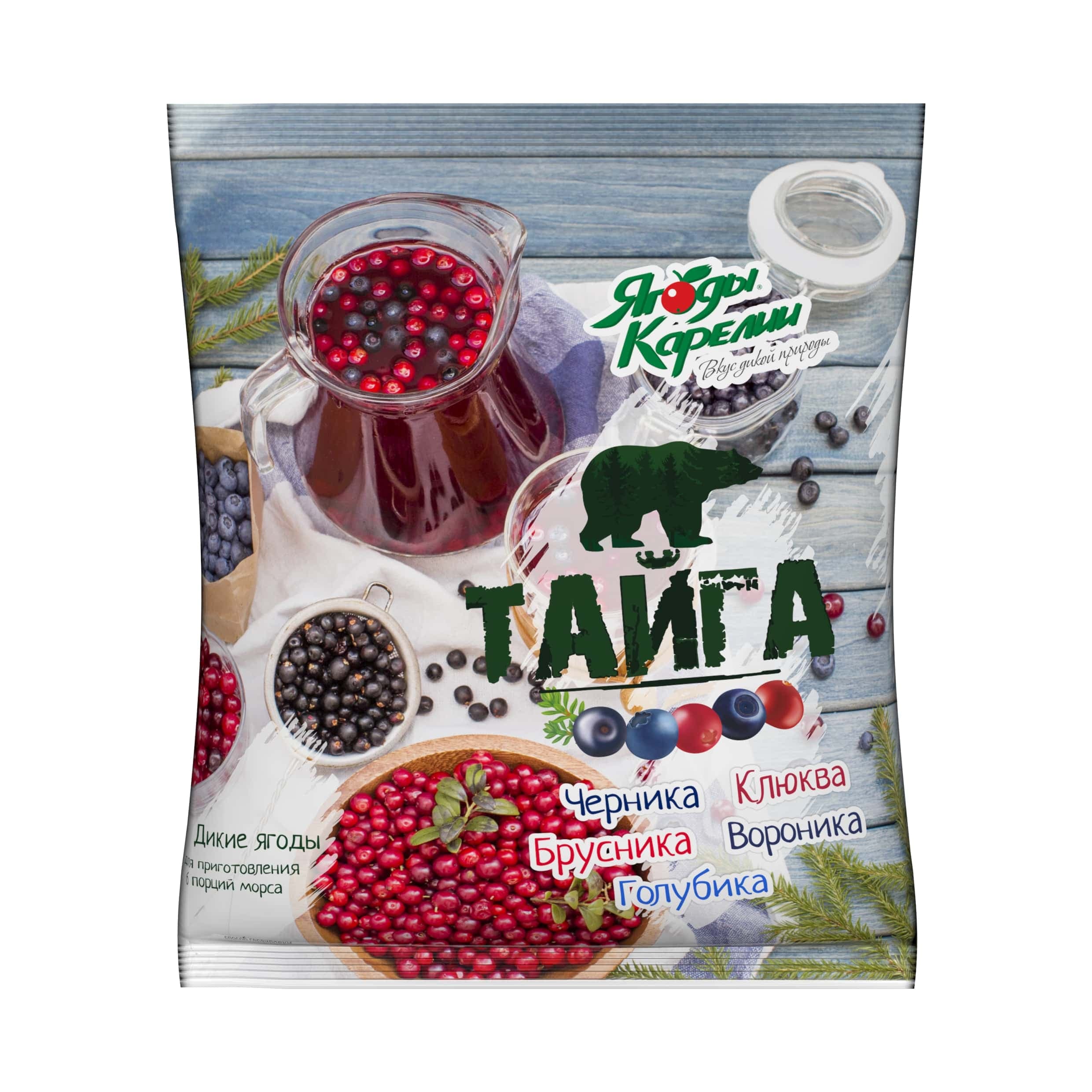 Смесь ягод "Тайга" черника,клюква,брусника,вороника,голубика 300г