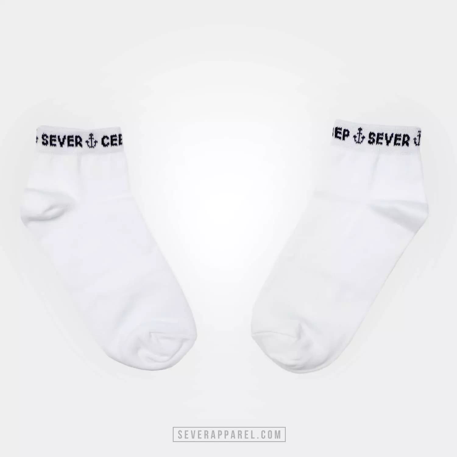 Носки "СЕВЕР" Лого короткие, (35-40), белый